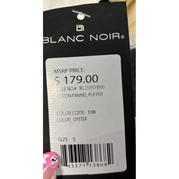 Blanc Noir Womens Iridescent Action Panel Puffer Jacket Oyster Color Size S - Picture 4 of 15